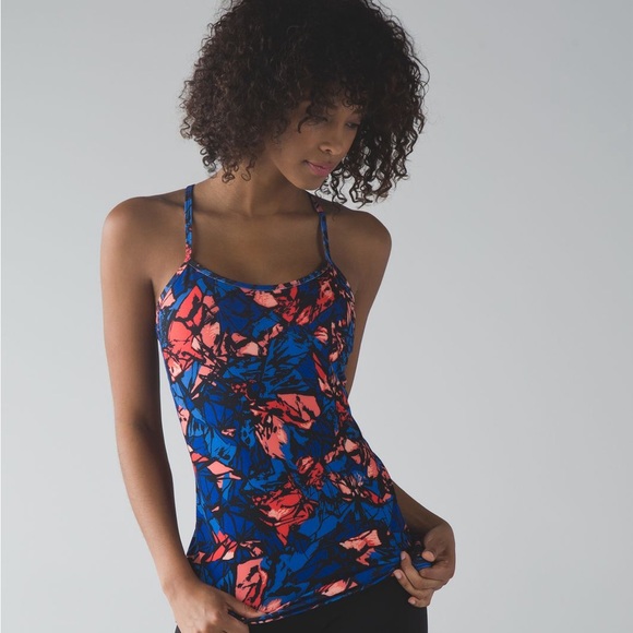 Lululemon | Power Y Tank | Paint Storm Harbor Blue Multi | Size 6 - Picture 1 of 14